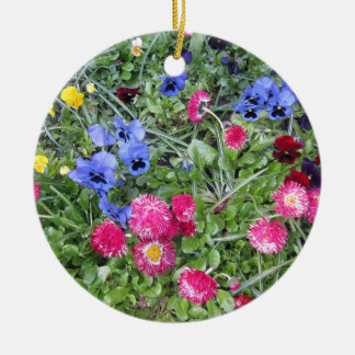 Pansies and Daisies Ornament