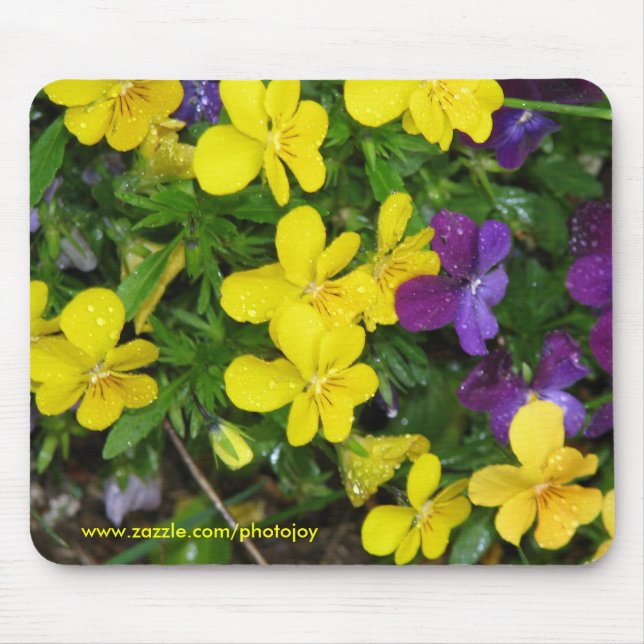 Pansies and the Rain Mouse Mat (Front)