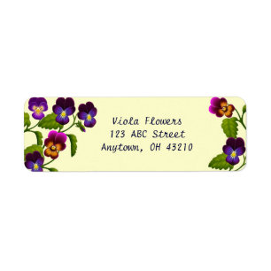 Pansies and Violas Customisable Labels