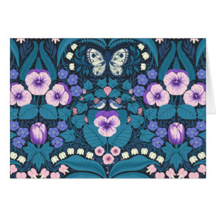 Pansies, birds and butterflies