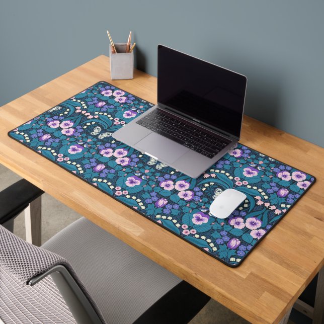 Pansies, birds and butterflies desk mat (Office 2)