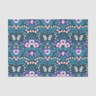 Pansies, birds and butterflies tissue paper