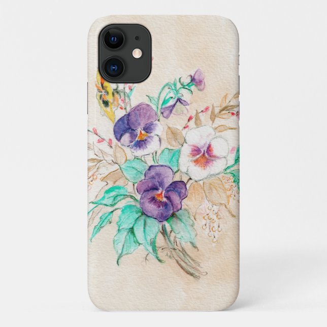 Pansies Bouquet iPhone / iPad case (Back)
