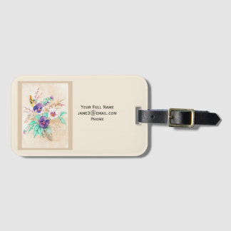 Pansies Bouquet  Luggage Tag