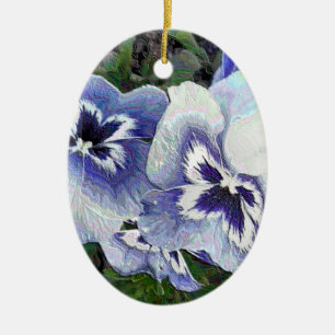 PANSIES CERAMIC TREE DECORATION