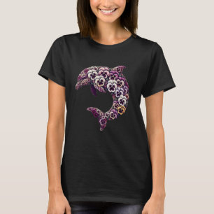 Pansies Dolphin Pansy Flower Gardening Floral T-Shirt