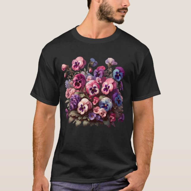 Pansies Flower Pansy Lover Plant Lover Garden T-Shirt (Front)