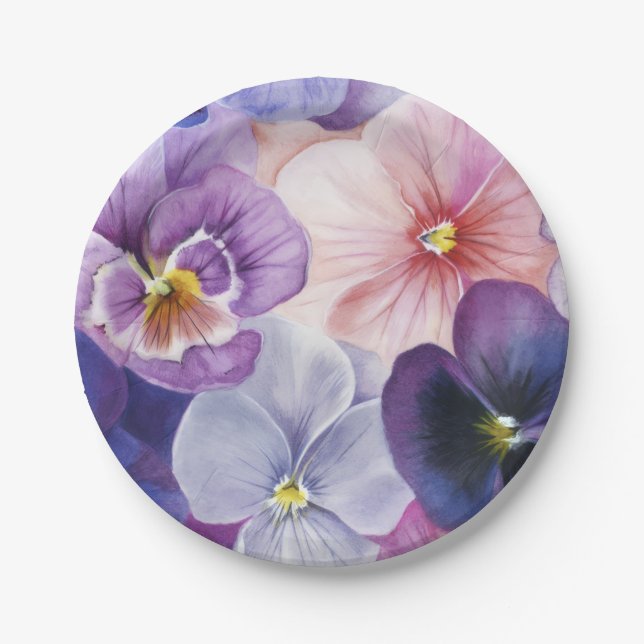 Pansies for the Table - Paper plates (Front)