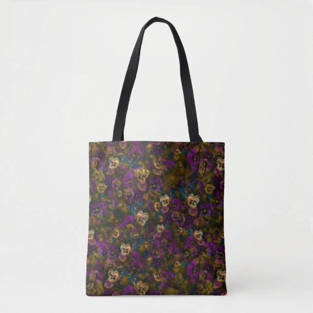 Pansies [gold] tote and cross over by Jason Street (Front)