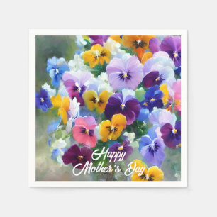 Pansies Happy Mother's Day Napkin