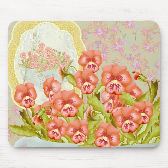 Pansies in a Bowl  Mouse Mat (Front)