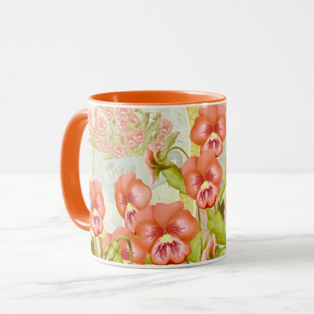 Pansies in a Bowl  Mug (Front Left)