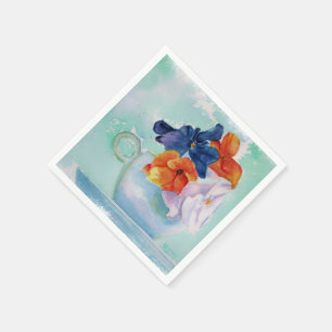 PANSIES IN A TEACUP PAPER NAPKINS