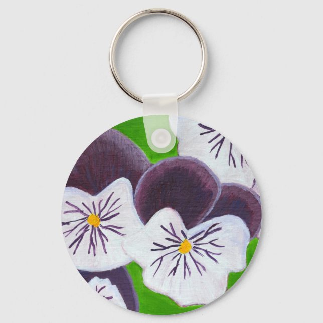 Pansies Key Ring (Front)