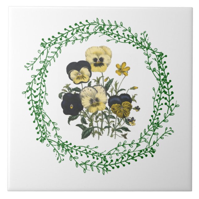 Pansies Large (6" X 6") Ceramic Photo Tile (Front)
