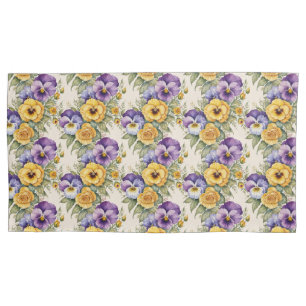 Pansies Modern Vintage Floral Pillowcase