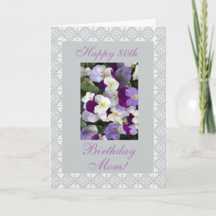 Pansies - Mother's 80th birthday Card