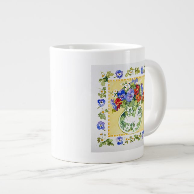 Pansies - nasturtiums 2013 large coffee mug (Front Right)