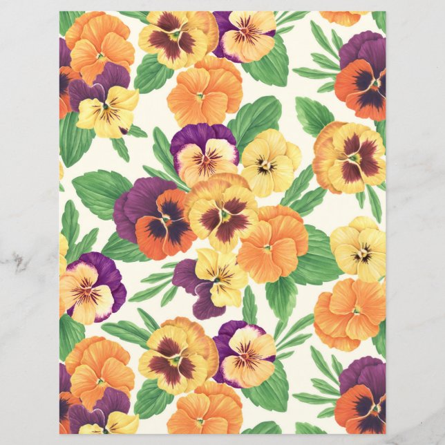 Pansies on off white (Front)