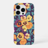 Pansies on plum violet