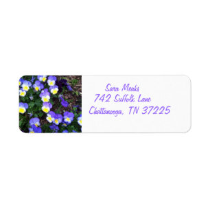 Pansies on return address labels