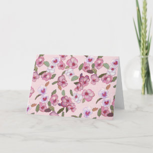 Pansies - Pale Rose Greeting Card