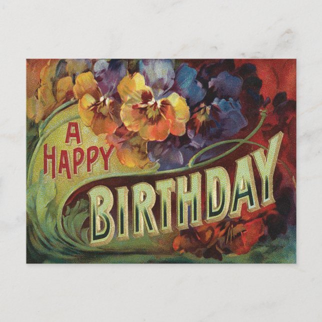 Pansies Pansy Rainbow Flowers Floral Postcard (Front)