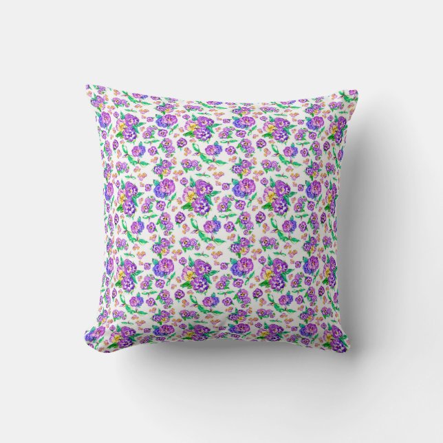 Pansies Pattern  Cushion (Front)