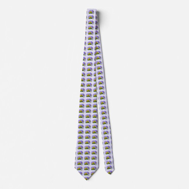Pansies - Purple and Yellow Tie (Front)