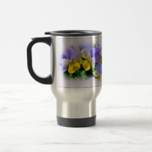 Pansies - Purple and Yellow Travel Mug