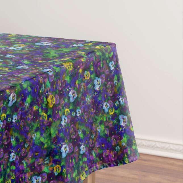 Pansies [purple] table cloth 52x70 cotton (In Situ)
