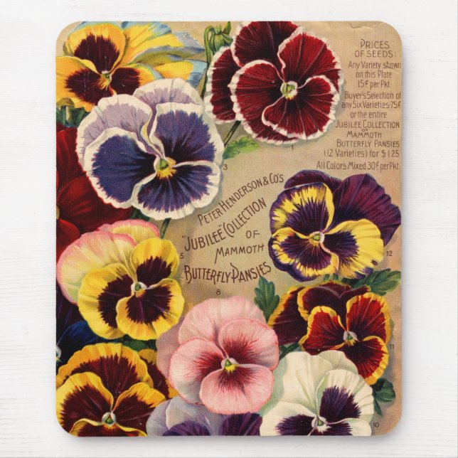 Pansies Seed Packet Mousepad (Front)