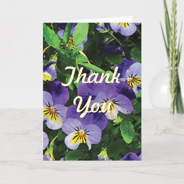 Pansies Thank You Card (Front)
