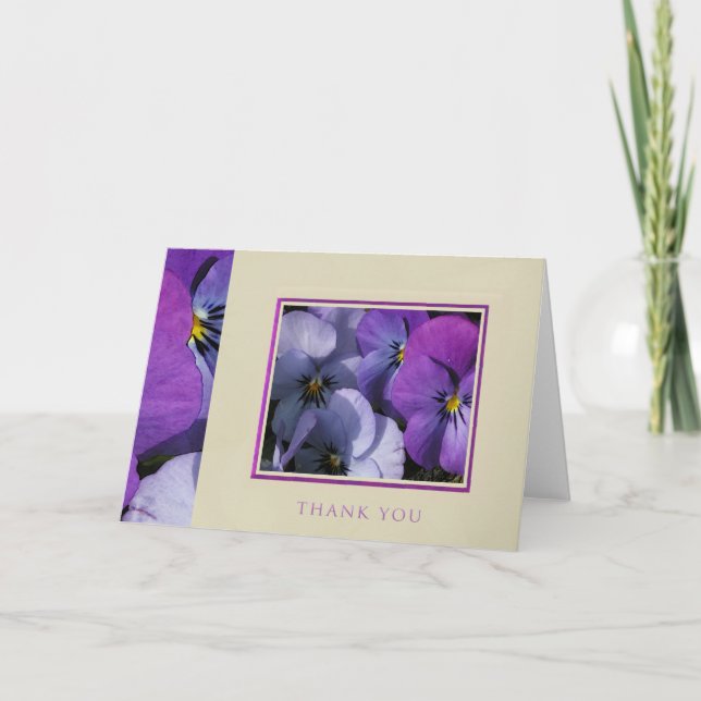 Pansies Thank You Note Card (Front)