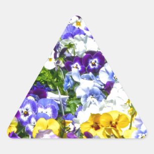 Pansies Triangle Sticker