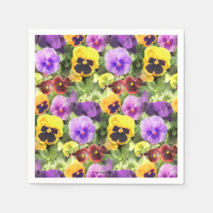 Pansies Watercolor Napkin