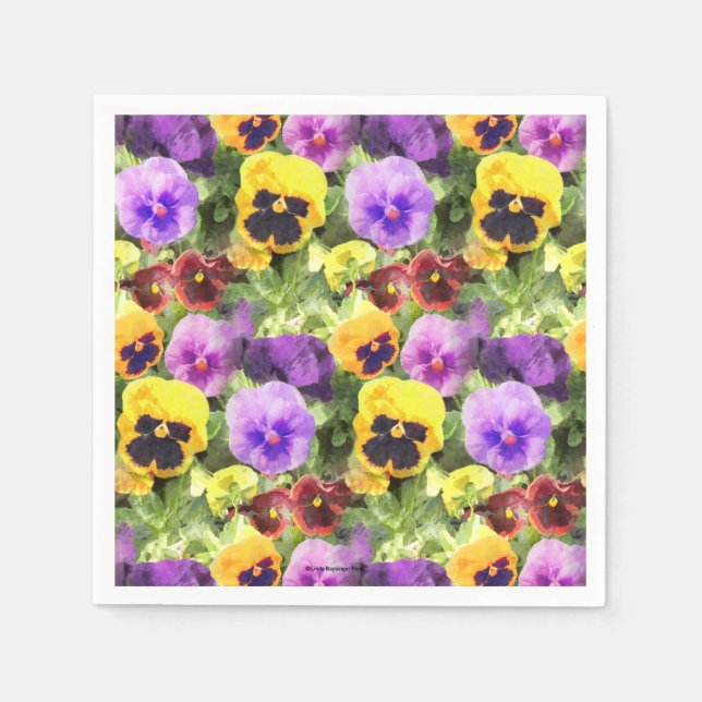 Pansies Watercolor Napkin (Front)
