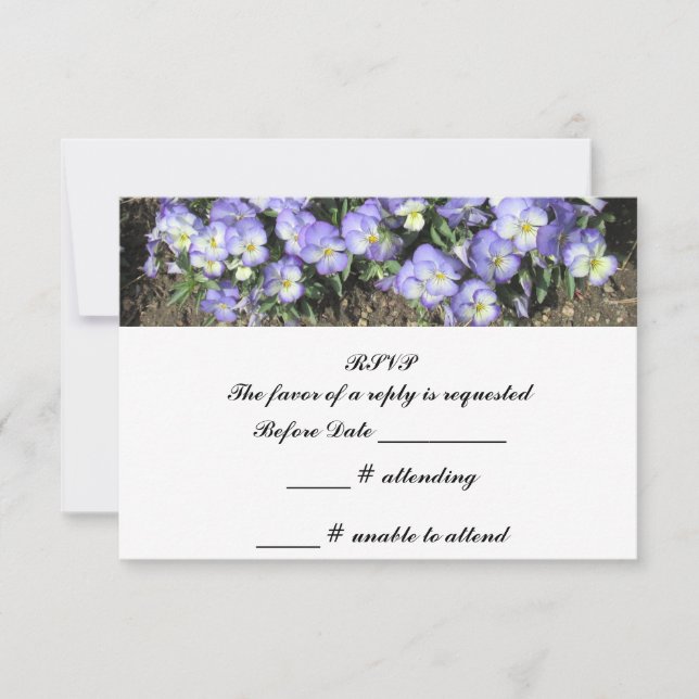 Pansies Wedding RSVP Reply (Front)