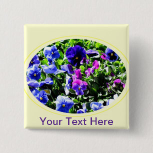 Pansy 15 Cm Square Badge