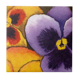 "Pansy #1" Kitchen Garden Ceramic Tile