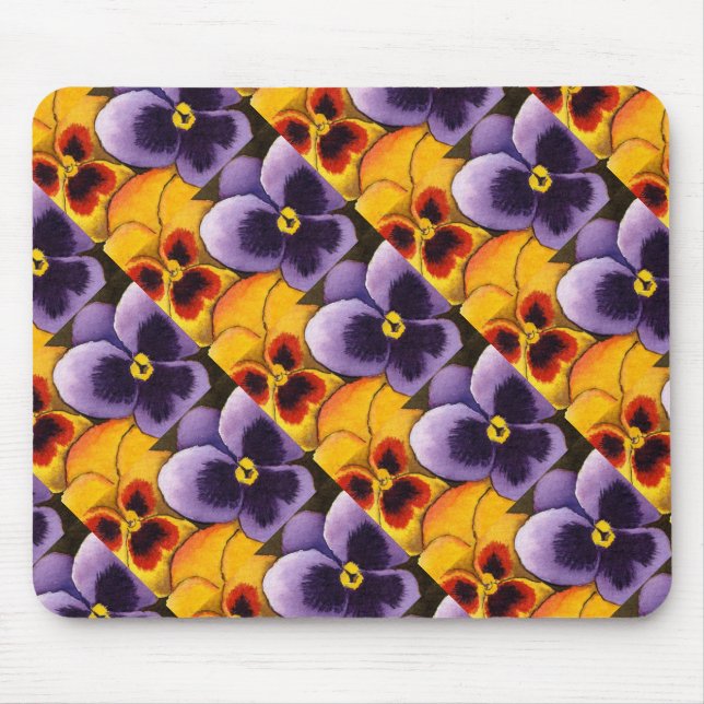 "Pansy #1" Tiled Pattern Floral Mousepad (Front)