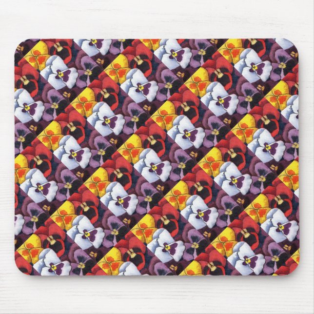 "Pansy #2" Tiled Pattern Floral Mousepad (Front)