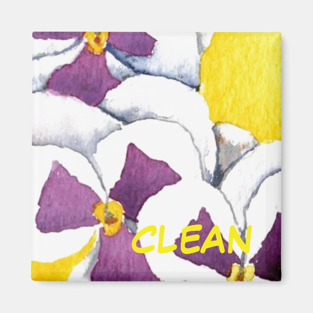"Pansy #4" Clean Dishwasher Status Magnet (Front)