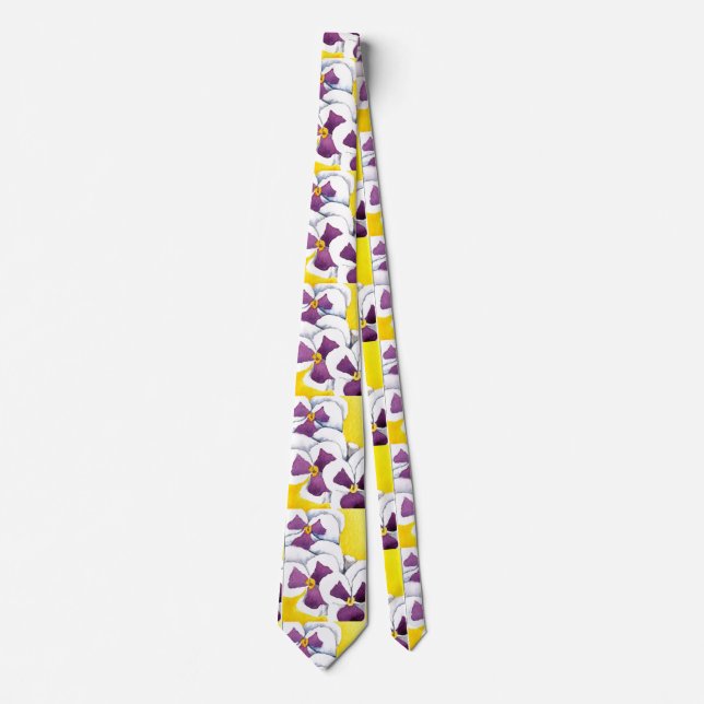 "Pansy 4" Flower Garden Neck Tie (Front)