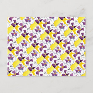 "Pansy #4 Tiled Pattern" Floral Postcard