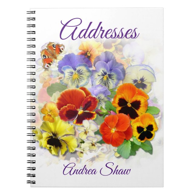 Pansy and Butterfly Address Notebook (Front)
