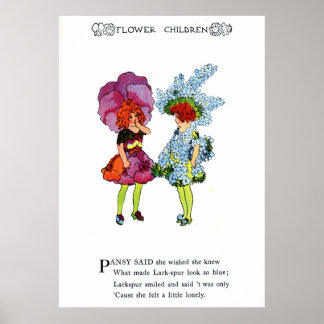 Pansy and Larkspur Poster