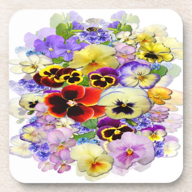 Pansy Arrangement ~  Coasters (Front)
