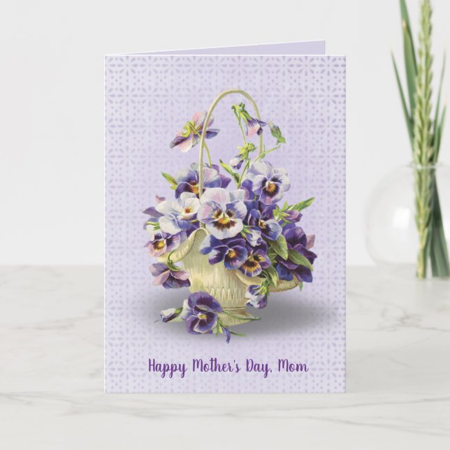 pansy basket Mother's Day Card (Front)
