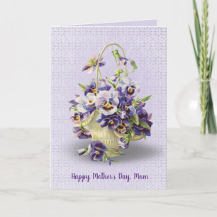 pansy basket Mother's Day Card